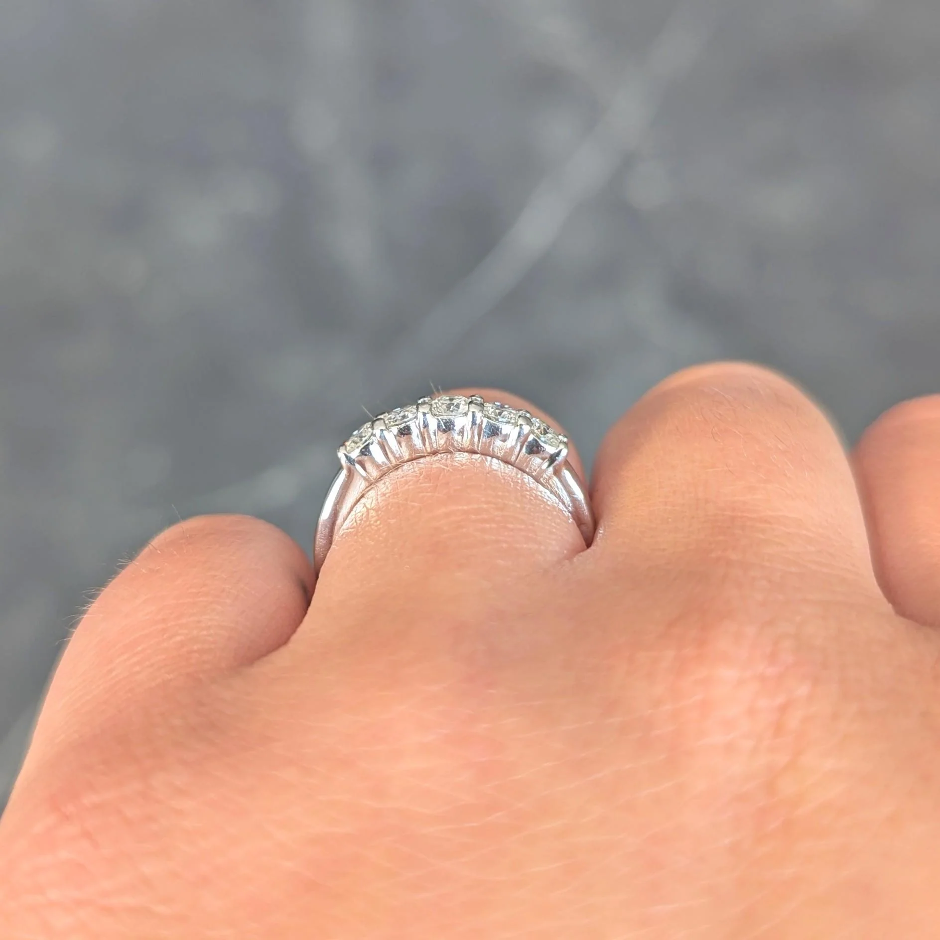 Contemporary 0.50 CTW Diamond Platinum Stacking Wedding Band Ring - Image 12