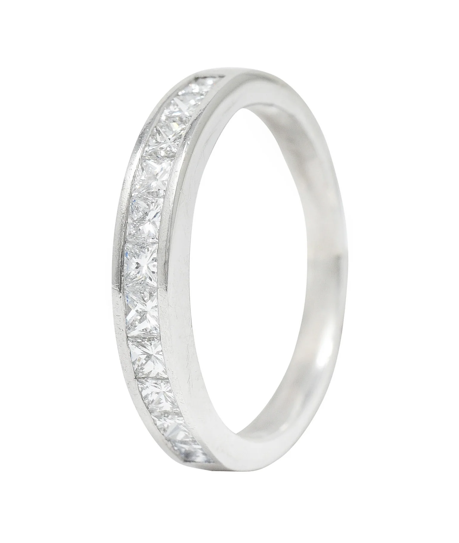 Contemporary 0.55 CTW Princess Diamond Platinum Channel Band Ring - Image 8