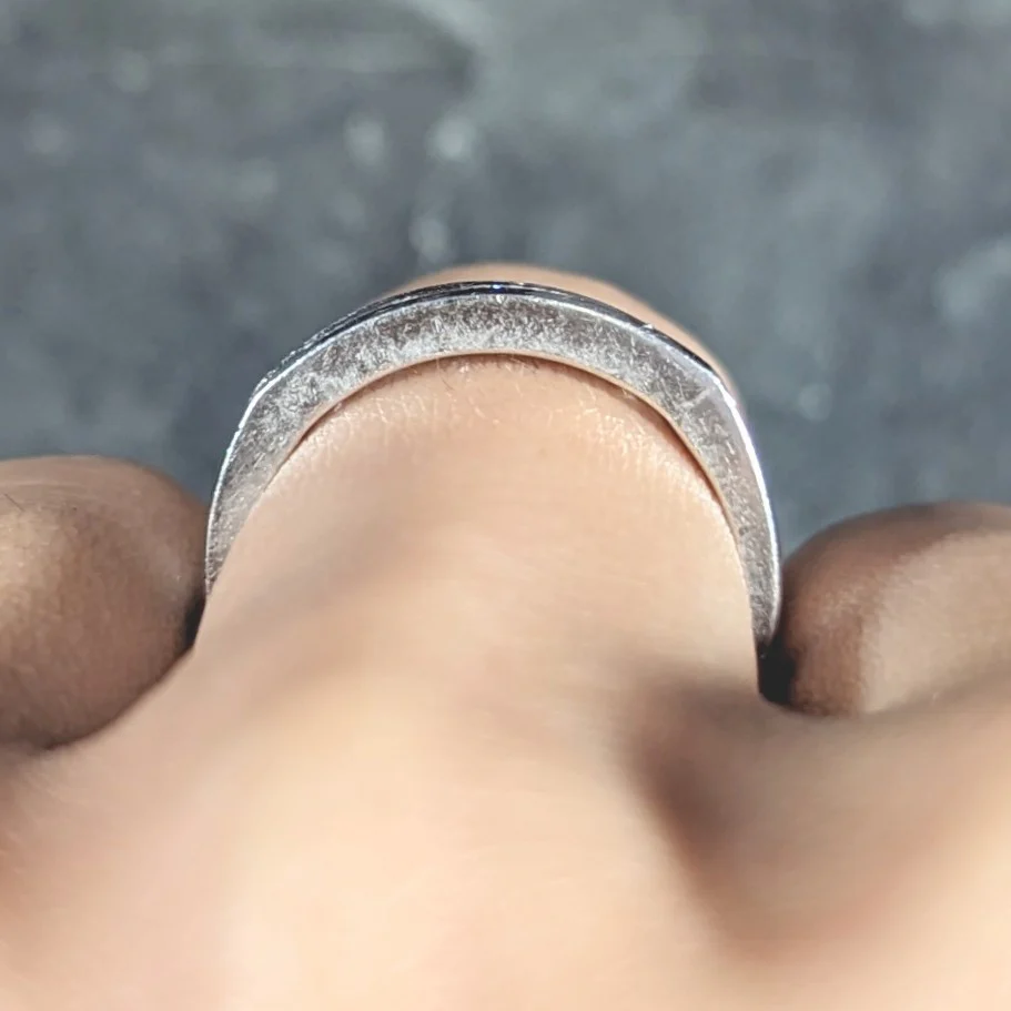 Contemporary 0.72 CTW Square Step Cut Diamond Platinum Five Stone Channel Band Ring - Image 11