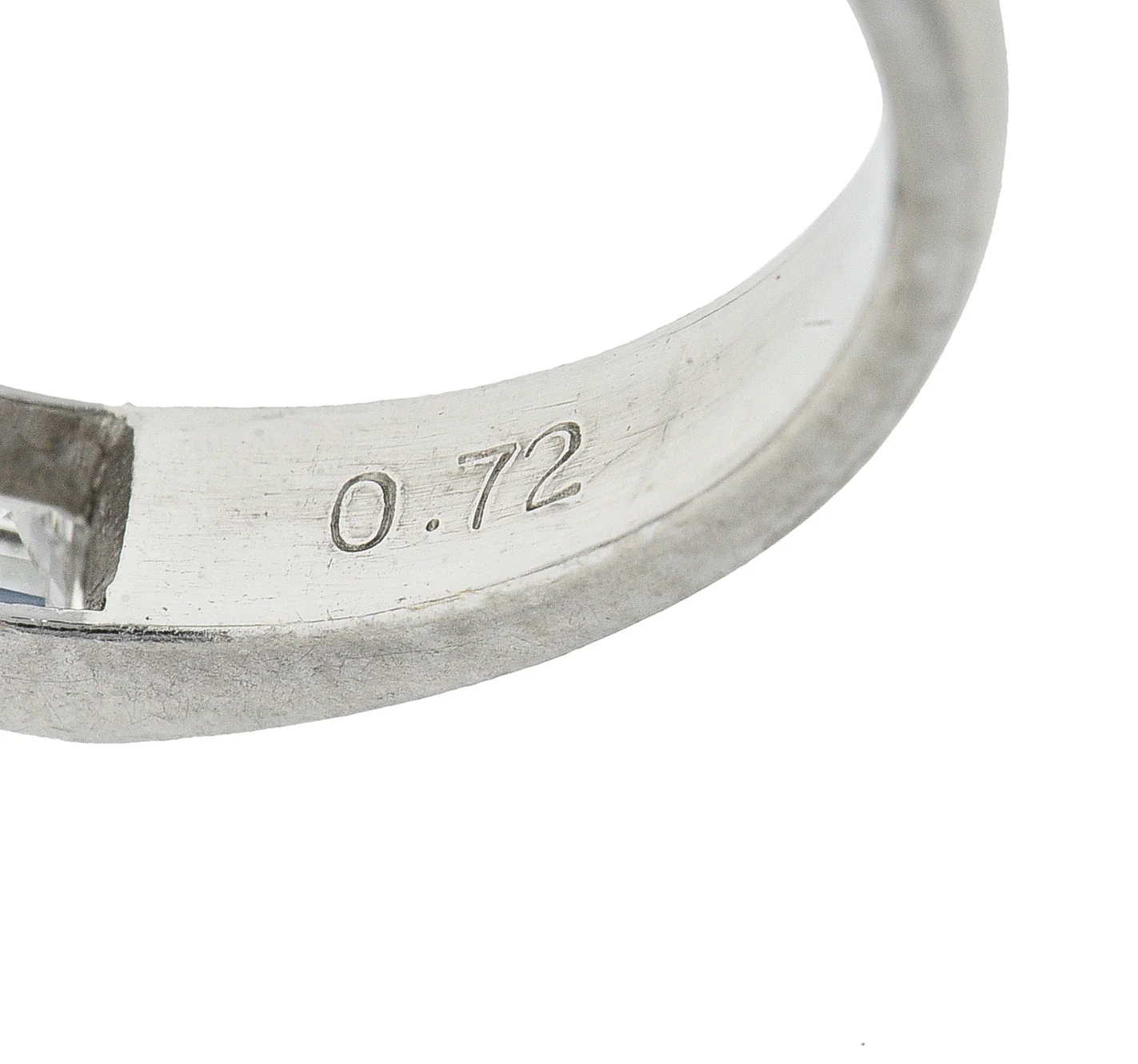 Contemporary 0.72 CTW Square Step Cut Diamond Platinum Five Stone Channel Band Ring - Image 7