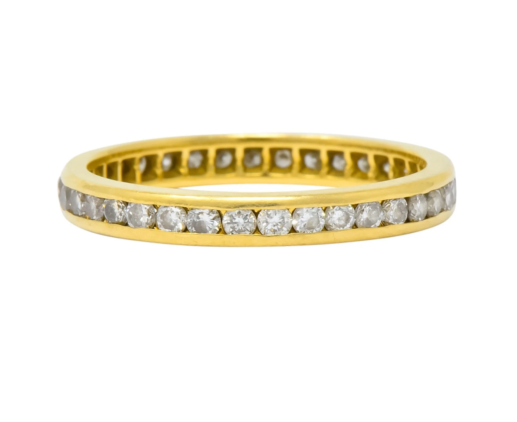 Contemporary 0.75 CTW Diamond 14 Karat Gold Eternity Band Stack Ring