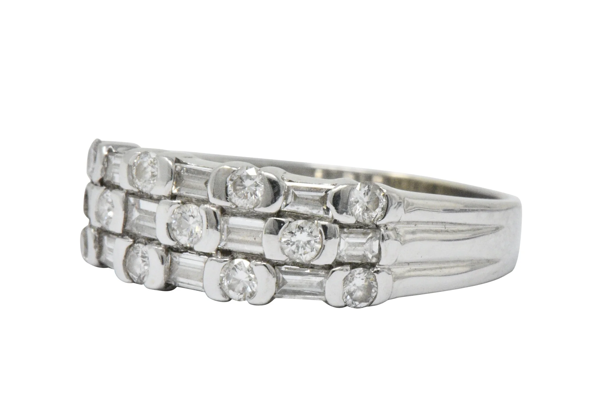 Contemporary 0.75 CTW Diamond 14 Karat White Gold Alternative Ring - Image 2