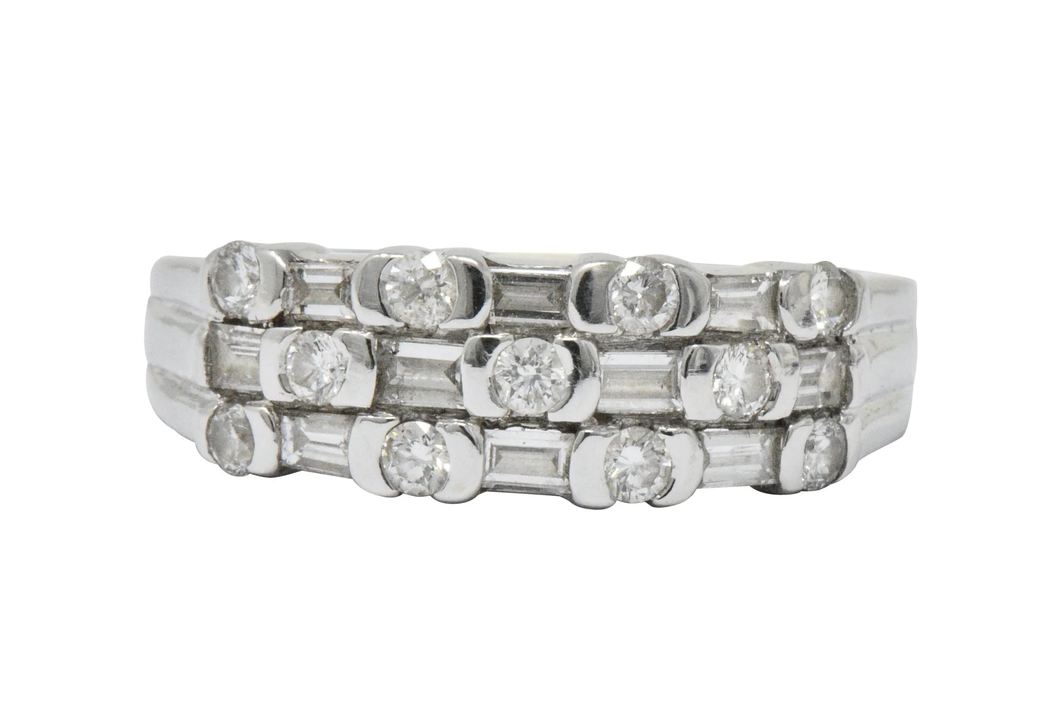 Contemporary 0.75 CTW Diamond 14 Karat White Gold Alternative Ring - Image 3
