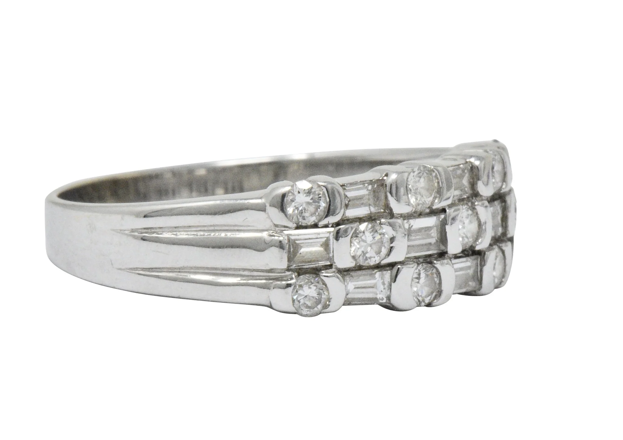 Contemporary 0.75 CTW Diamond 14 Karat White Gold Alternative Ring - Image 4