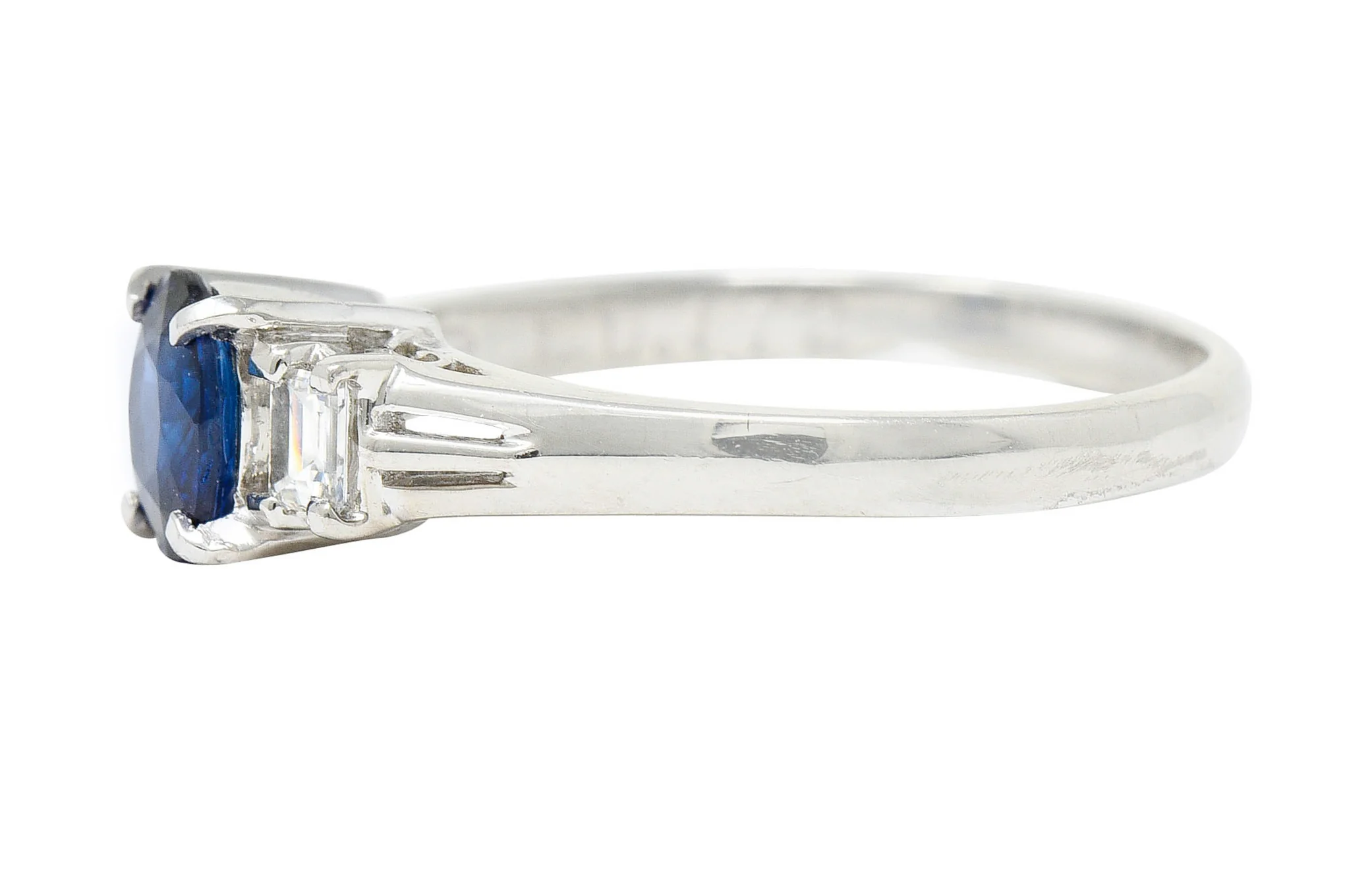 Contemporary 0.81 CTW Sapphire Diamond Platinum Gemstone Ring - Image 6