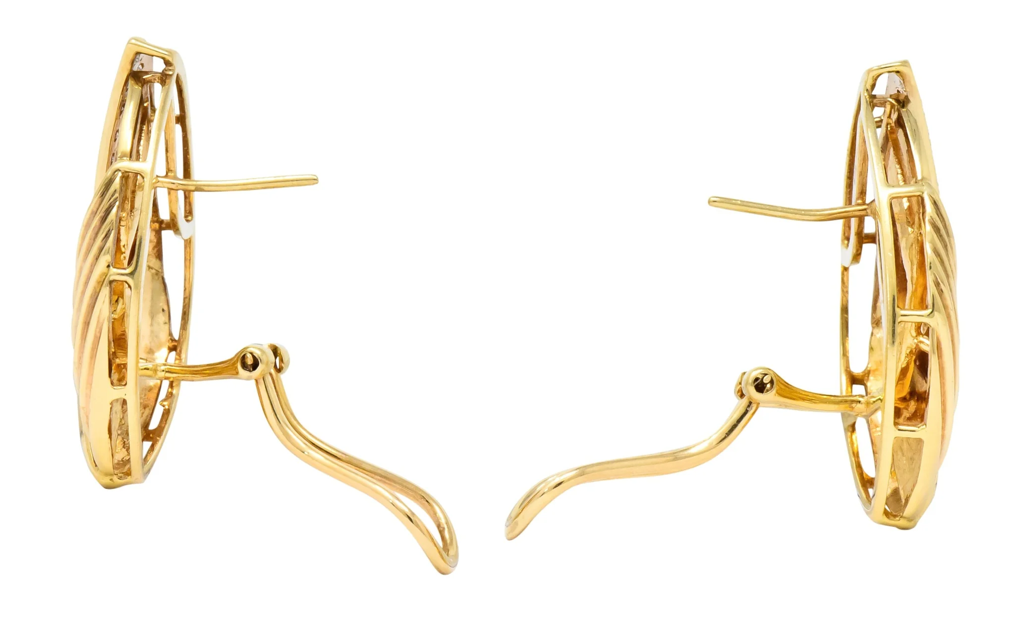 Contemporary 1.00 CTW Diamond 18 Karat Gold Earrings - Image 5