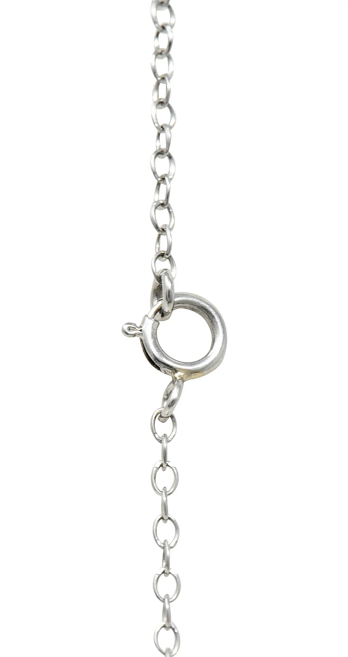 Contemporary 1.00 CTW Heart Cut Diamond Platinum Station Pendant Necklace - Image 10