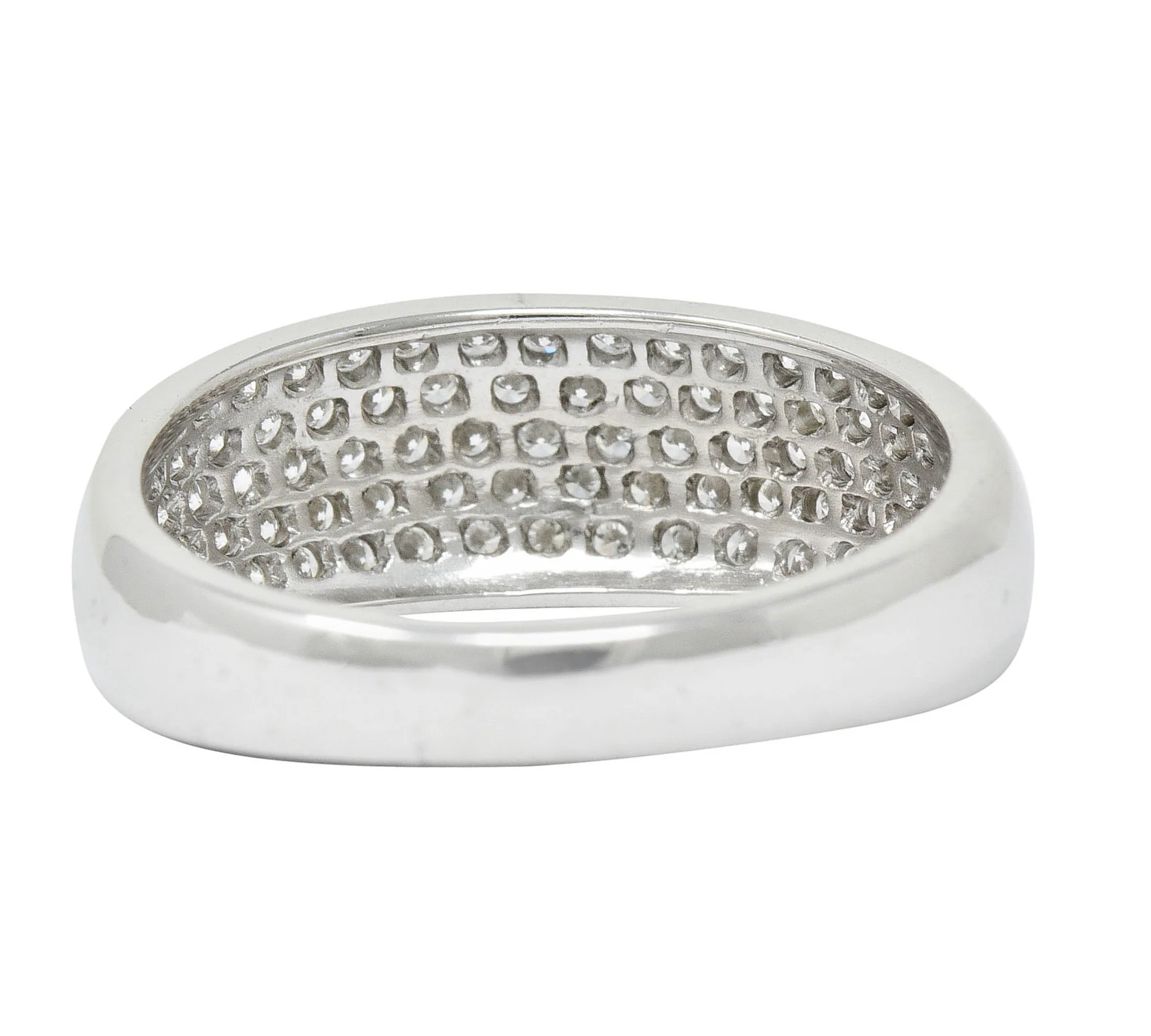 Contemporary 1.10 CTW Pave Diamond Platinum Band Ring - Image 4
