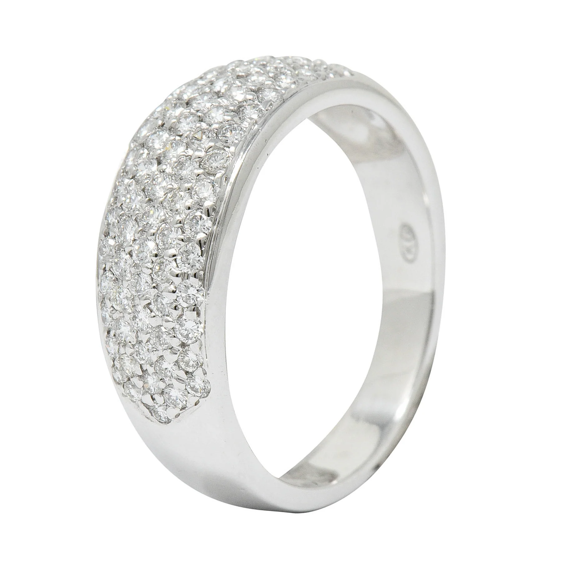 Contemporary 1.10 CTW Pave Diamond Platinum Band Ring - Image 7