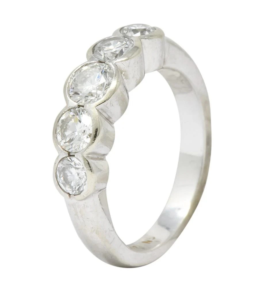 Contemporary 1.15 CTW Diamond 14 Karat White Gold Stackable Ring - Image 9