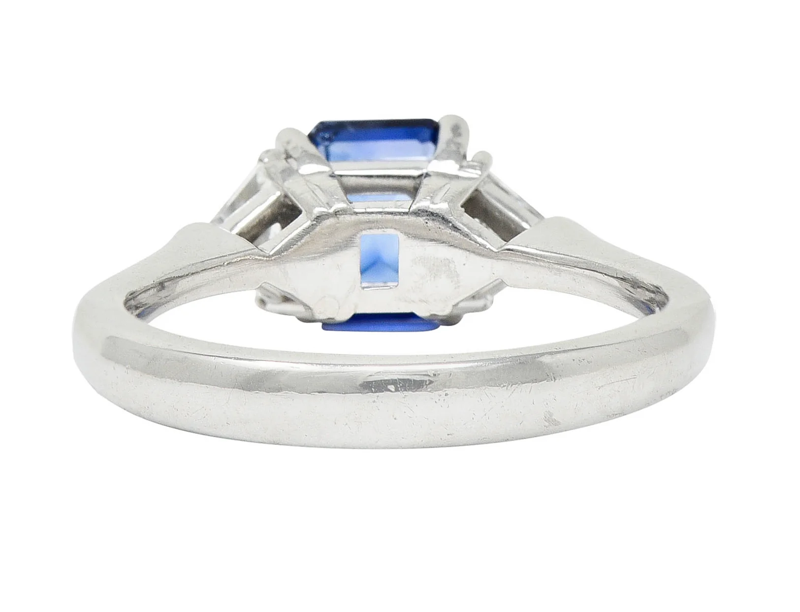 Contemporary 1.25 CTW Sapphire Diamond Three Stone Ring - Image 4