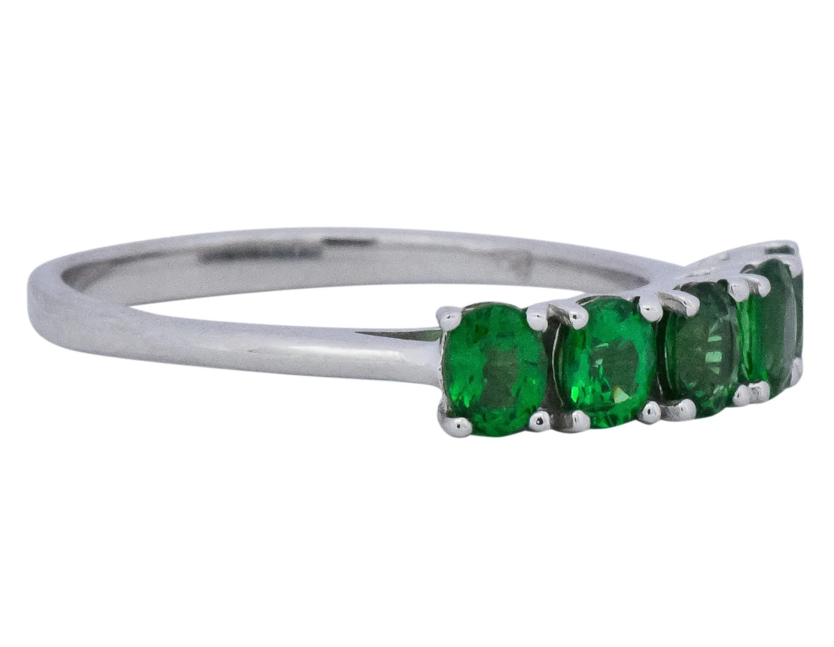 Contemporary 1.25 CTW Tsavorite Garnet 14 Karat White Gold Ring - Image 2