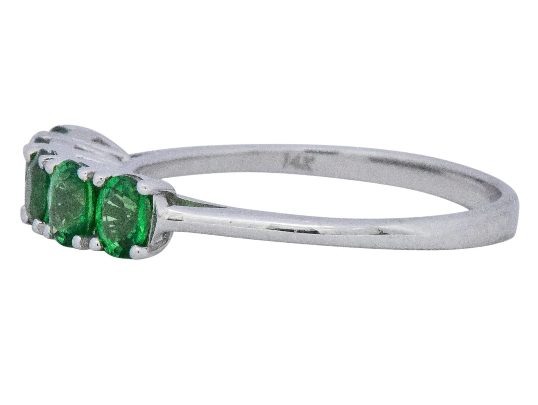 Contemporary 1.25 CTW Tsavorite Garnet 14 Karat White Gold Ring - Image 5