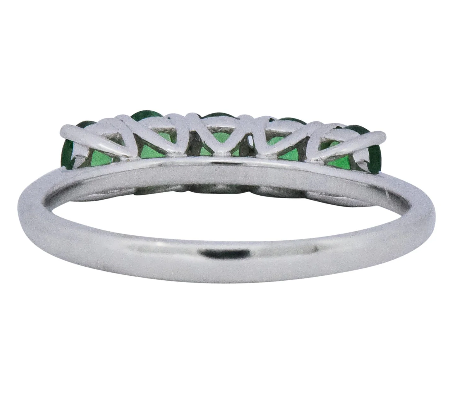 Contemporary 1.25 CTW Tsavorite Garnet 14 Karat White Gold Ring - Image 6