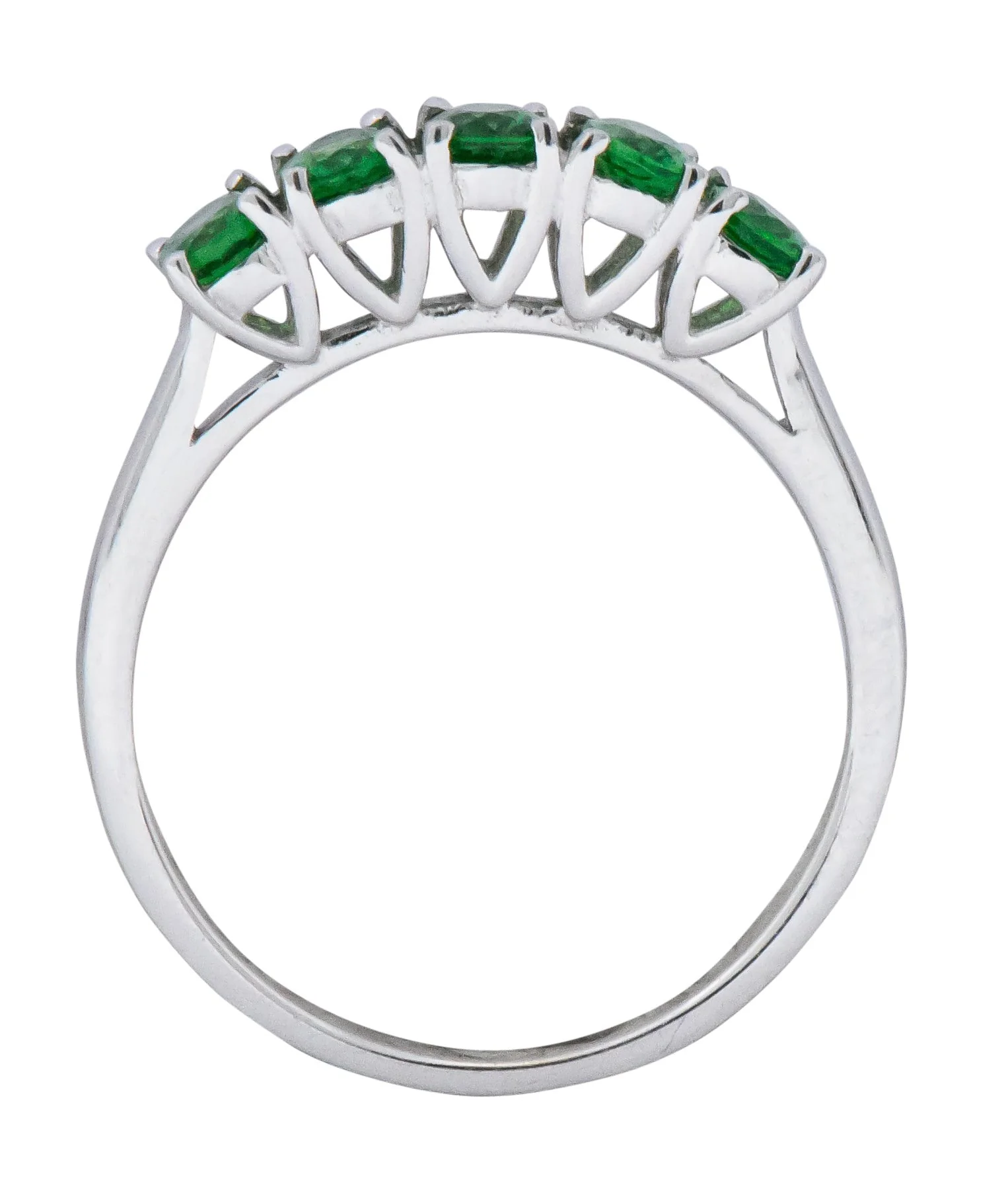 Contemporary 1.25 CTW Tsavorite Garnet 14 Karat White Gold Ring - Image 7