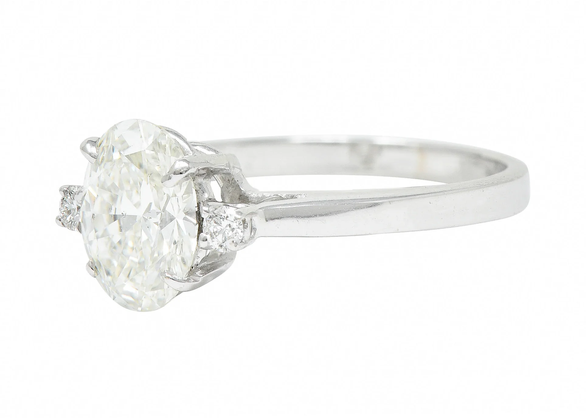 Contemporary 1.28 CTW Oval Diamond 14 Karat White Gold Engagement Ring - Image 6