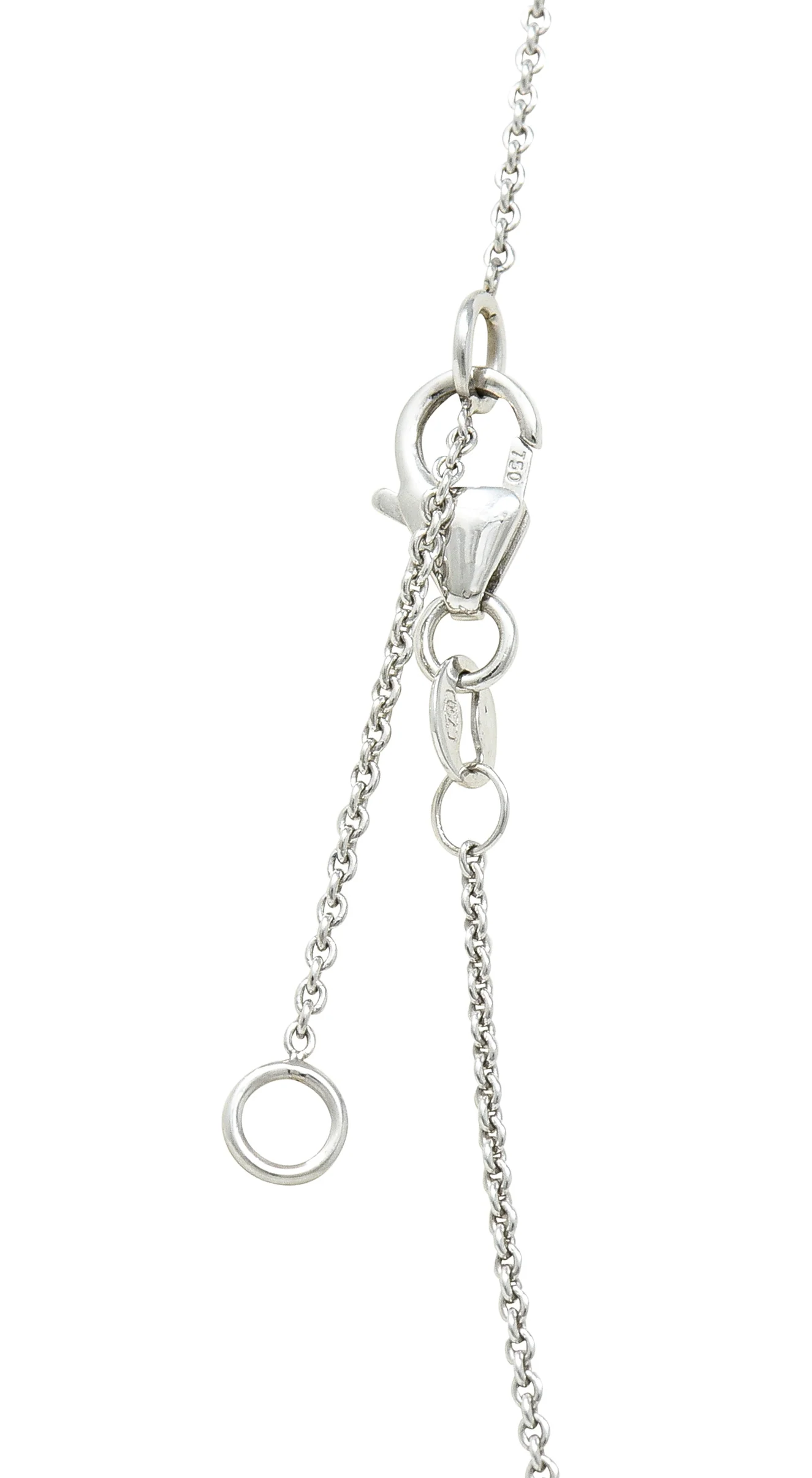 Contemporary 1.35 CTW Pear Cut Emerald Diamond 18 Karat White Gold Halo Pendant Necklace - Image 9