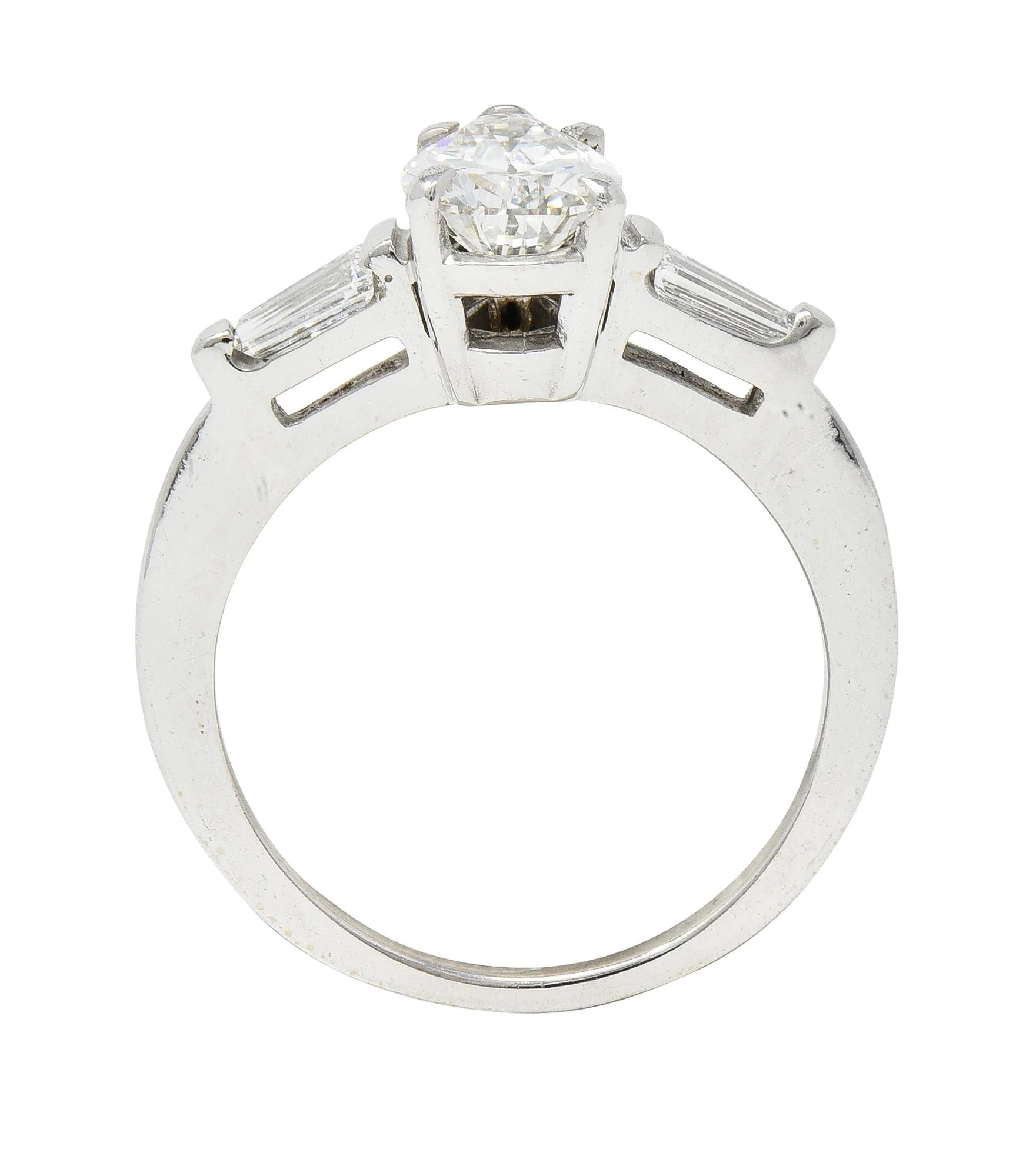 Contemporary 1.46 CTW Pear Diamond 14 Karat White Gold Engagement Ring GIA - Image 10