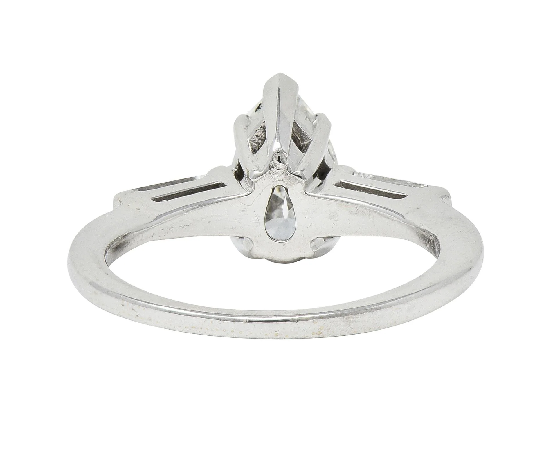 Contemporary 1.46 CTW Pear Diamond 14 Karat White Gold Engagement Ring GIA - Image 4