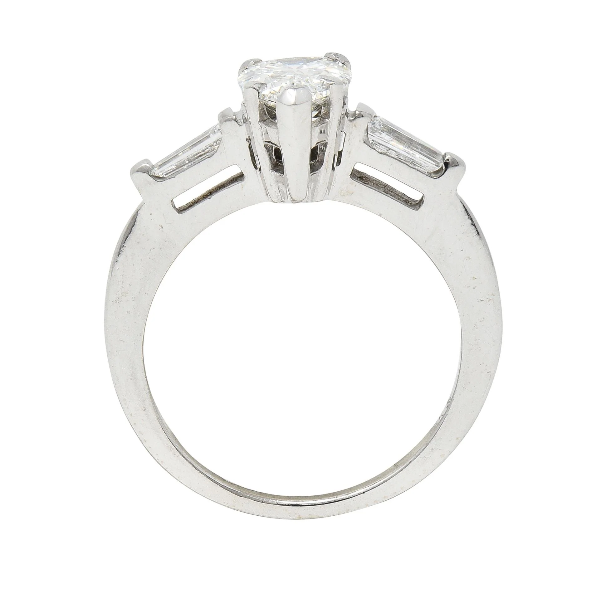 Contemporary 1.46 CTW Pear Diamond 14 Karat White Gold Engagement Ring GIA - Image 9
