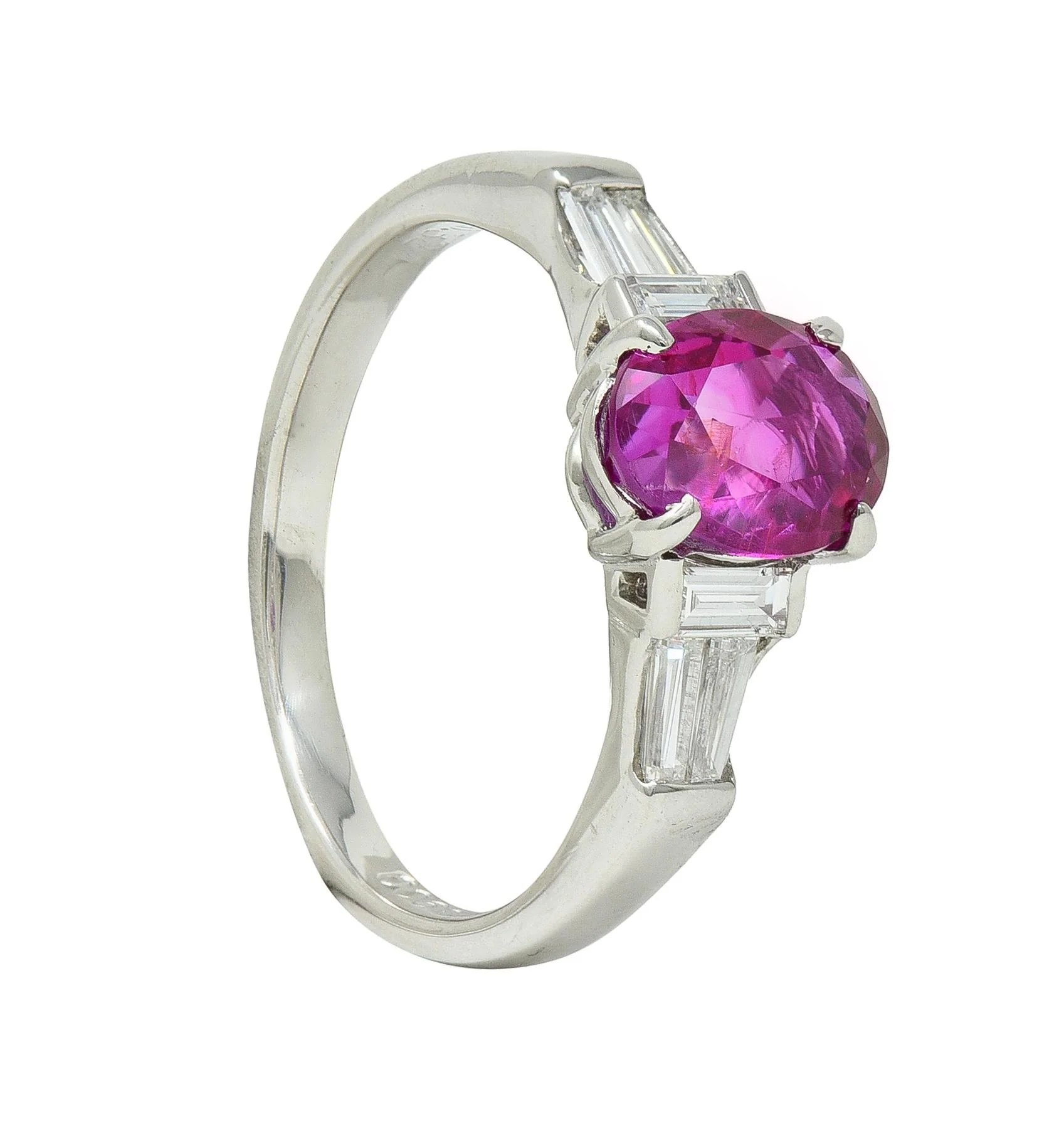 Contemporary 1.62 CTW No Heat Burmese Ruby Diamond Platinum Ring - Image 12