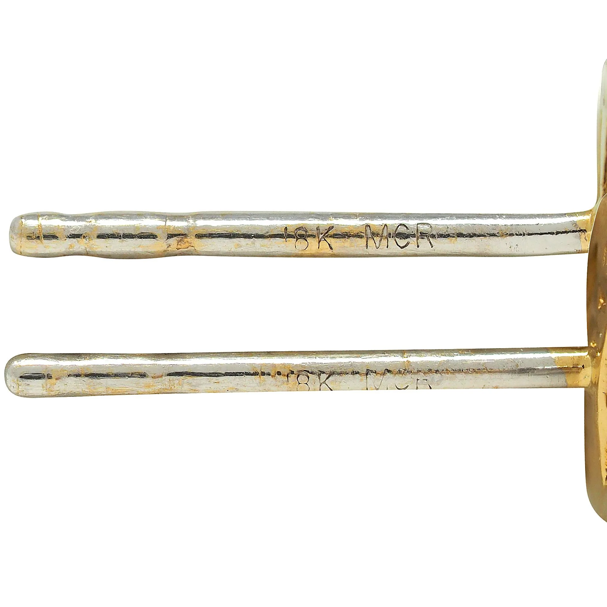 Contemporary 1.99 CTW Fancy Sapphire Diamond 18 Karat Two-Tone Gold Drop Earrings - Image 7