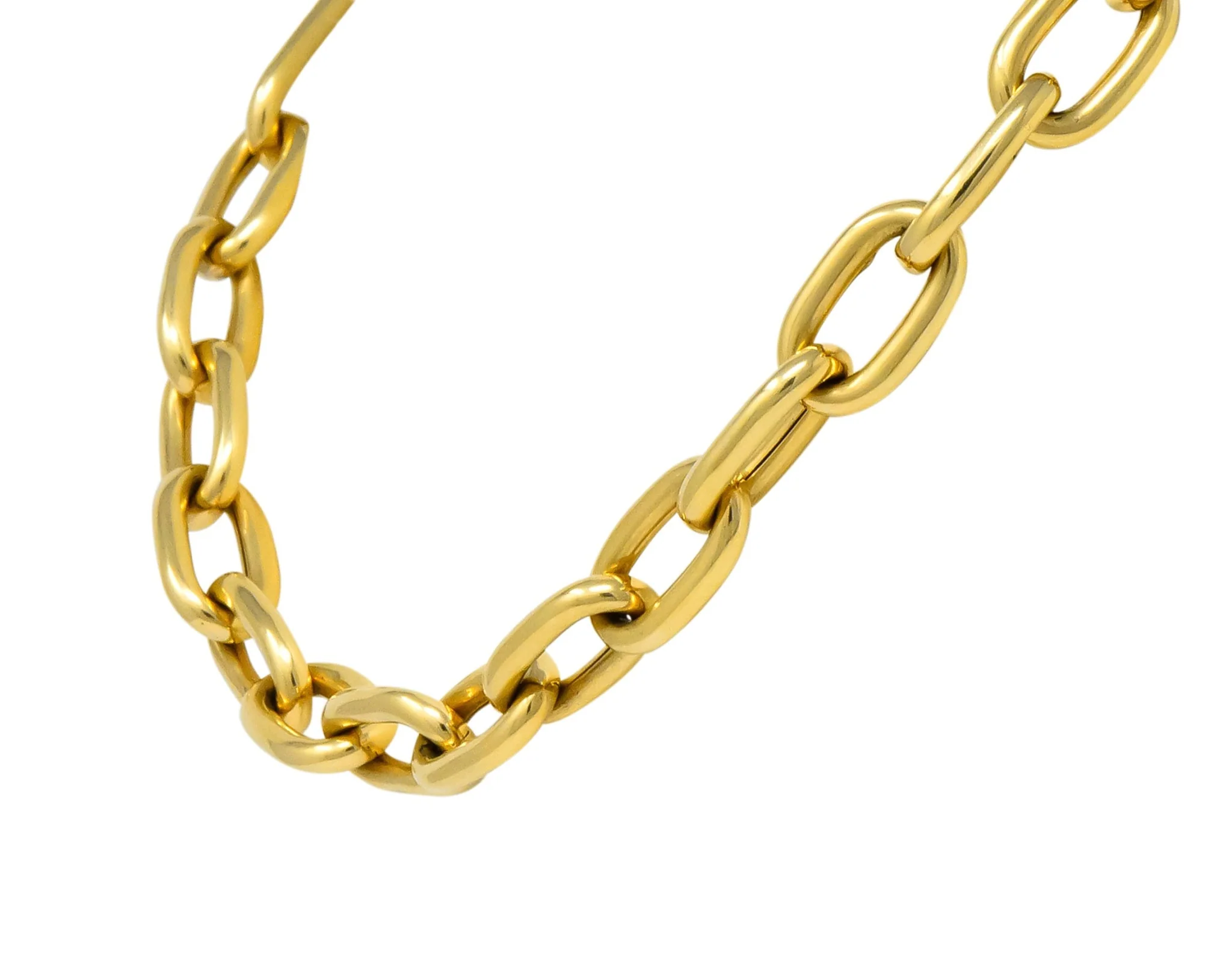 Contemporary 14 Karat Gold Oversized Oblong Chain Link Necklace - Image 2
