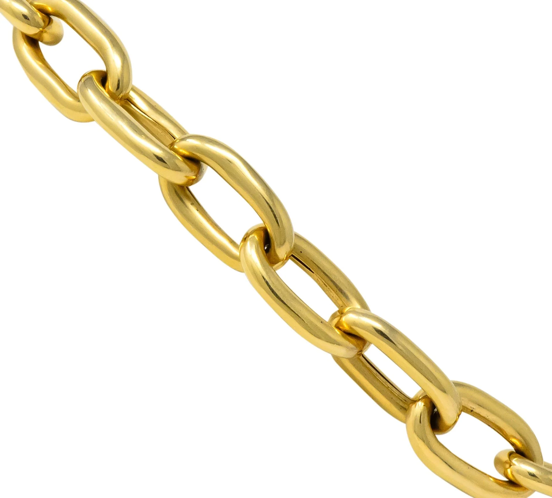 Contemporary 14 Karat Gold Oversized Oblong Chain Link Necklace - Image 3