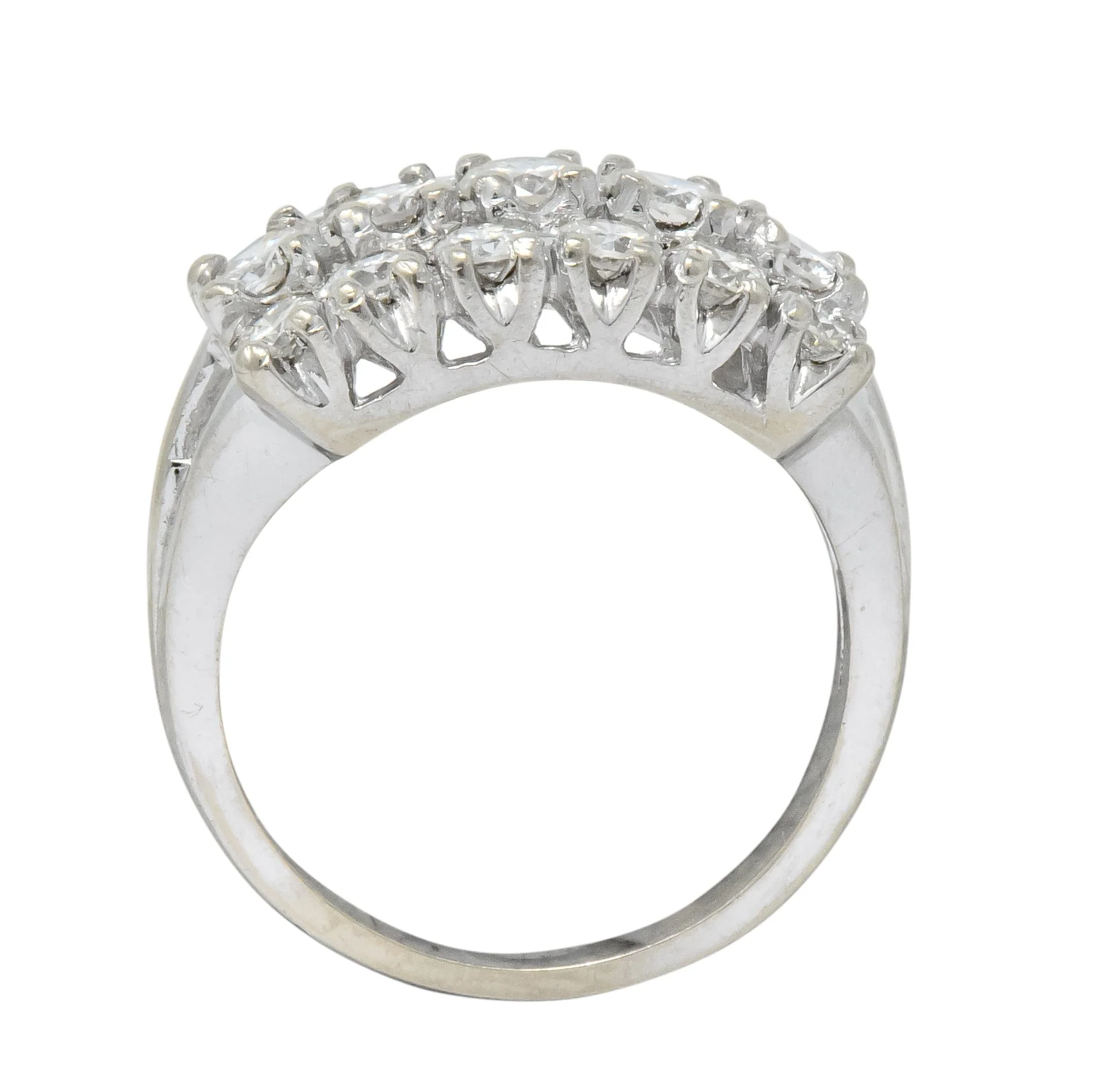 Contemporary 2.00 CTW Round Brilliant Diamond 14 Karat White Gold Cluster Ring - Image 7