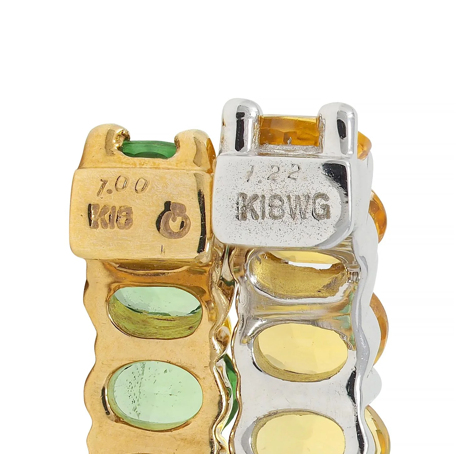 Contemporary 2.22 CTW Hessonite Grossular Garnet 18 Karat Two-Tone Gold Huggie Ear-Clip Earrings - Image 8