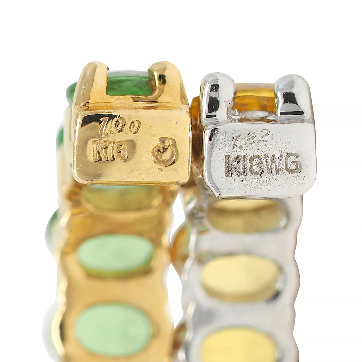 Contemporary 2.22 CTW Hessonite Grossular Garnet 18 Karat Two-Tone Gold Huggie Ear-Clip Earrings - Image 9