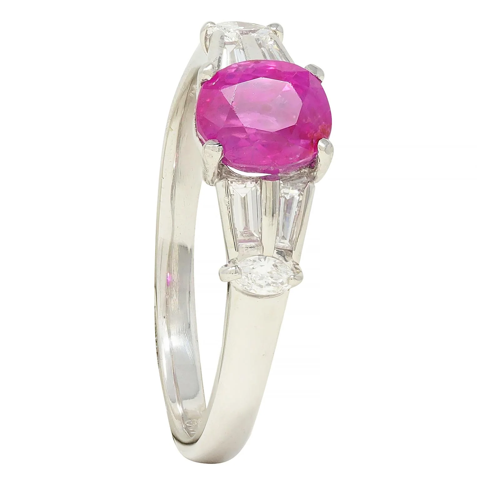 Contemporary 2.23 CTW No Heat Burma Ruby Diamond Platinum Ring GIA - Image 10