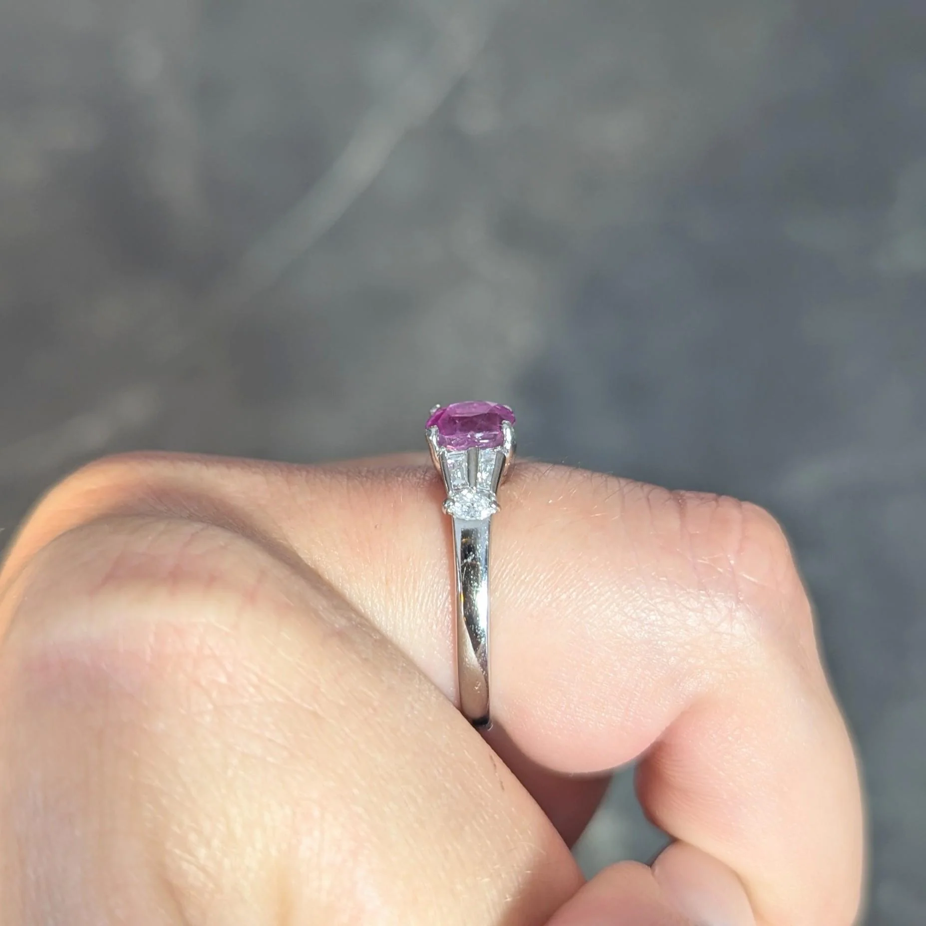 Contemporary 2.23 CTW No Heat Burma Ruby Diamond Platinum Ring GIA - Image 14