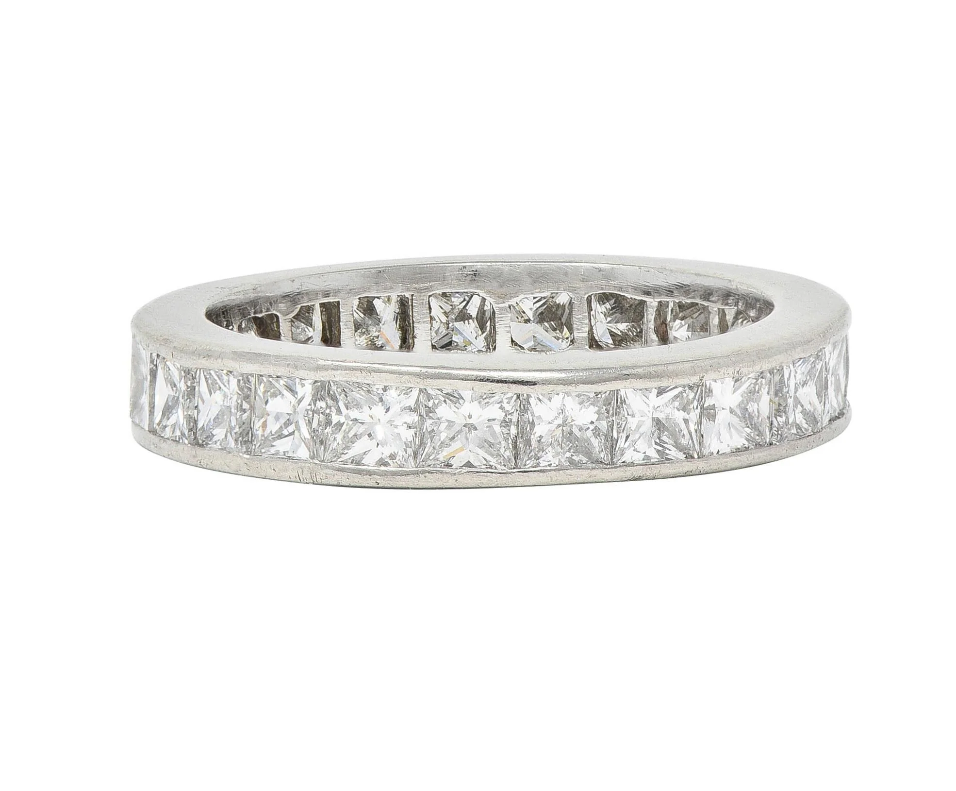Contemporary 2.30 CTW Princess Cut Diamond Platinum Eternity Wedding Band Ring - Image 3