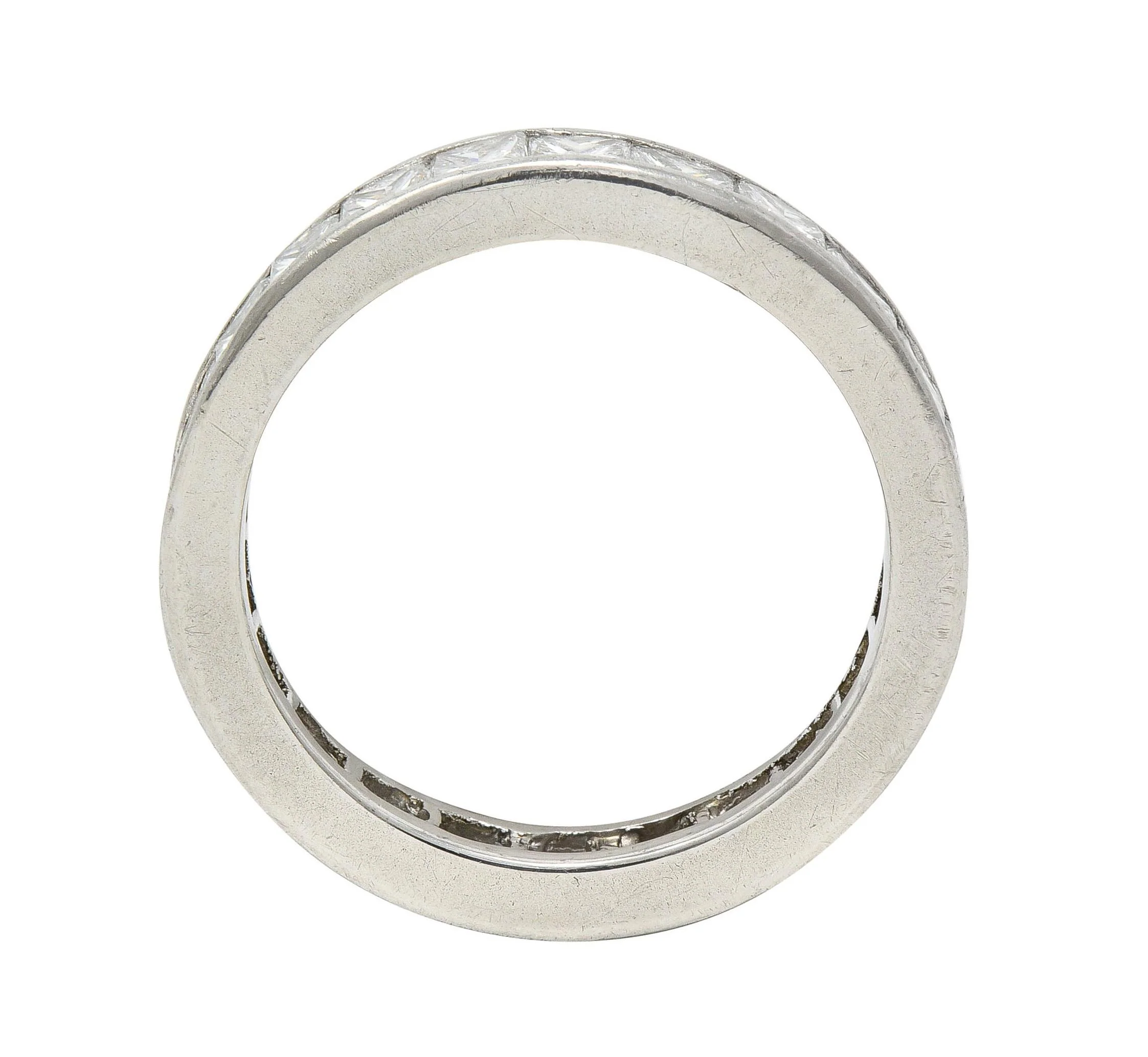 Contemporary 2.30 CTW Princess Cut Diamond Platinum Eternity Wedding Band Ring - Image 4