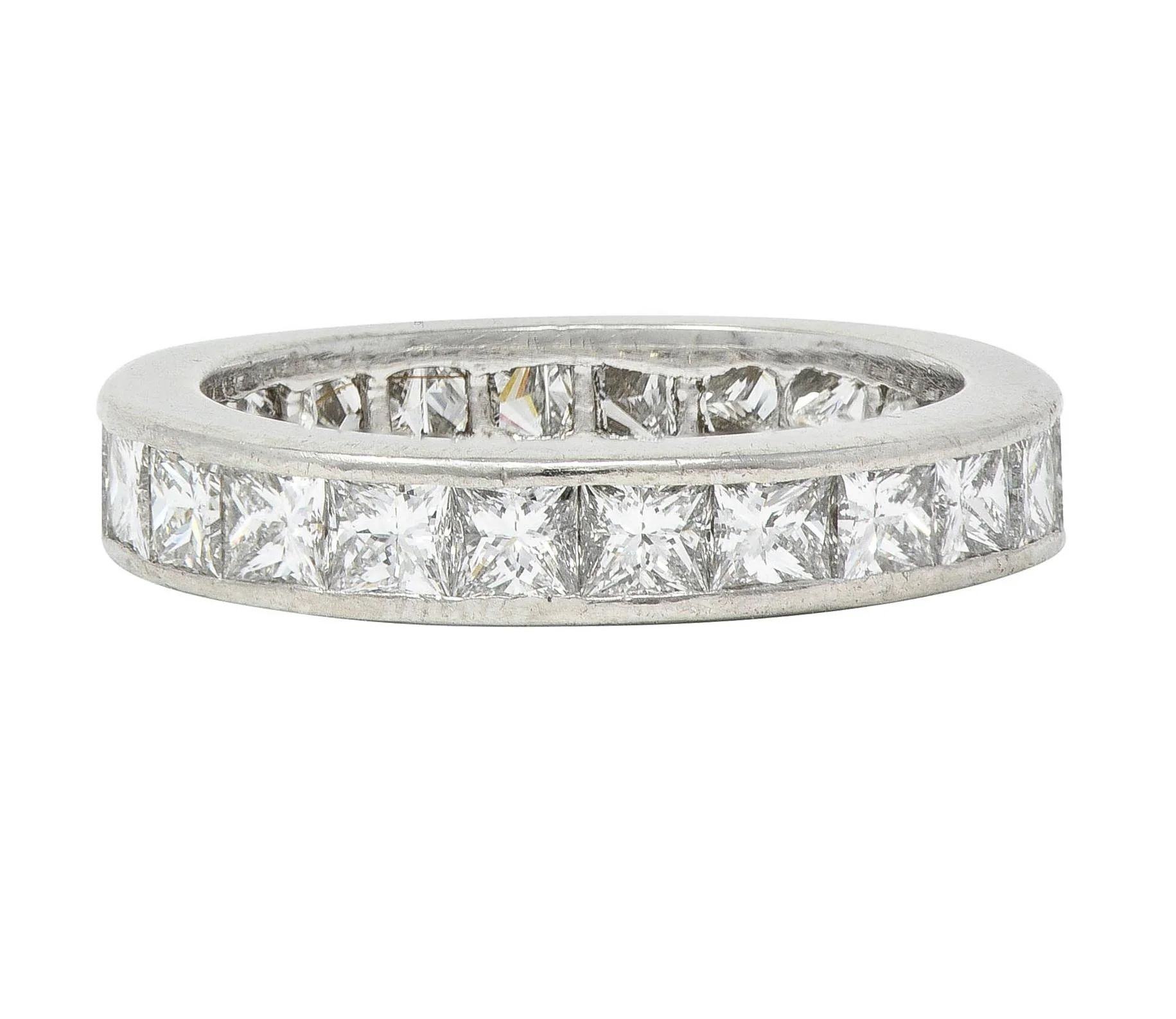 Contemporary 2.30 CTW Princess Cut Diamond Platinum Eternity Wedding Band Ring - Image 5