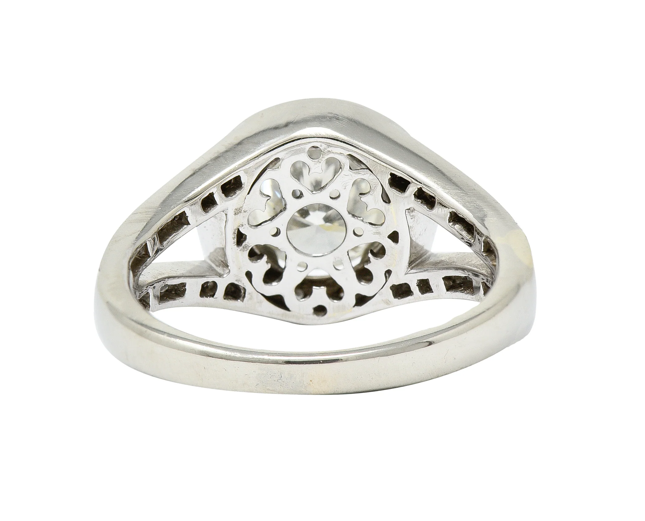 Contemporary 2.39 CTW Diamond 18 Karat White Gold Halo Engagement Ring GIA - Image 4