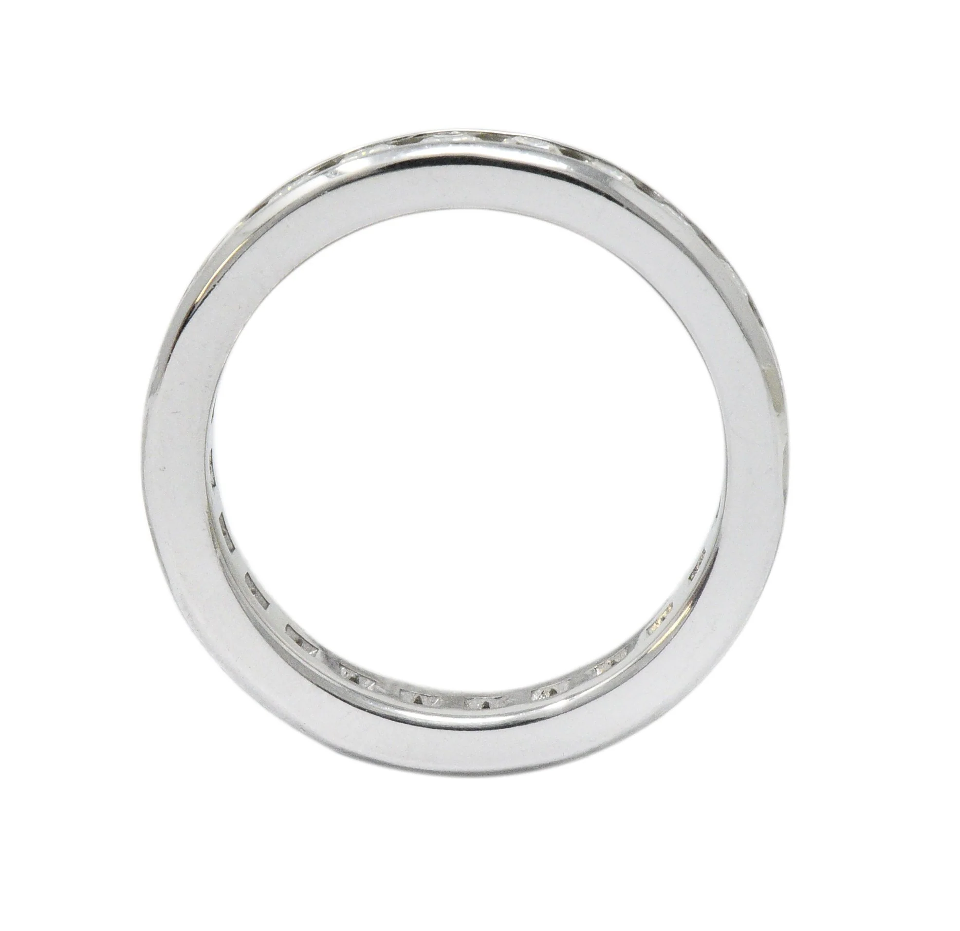 Contemporary 2.40 CTW Diamond Platinum Channel Eternity Band Ring - Image 4