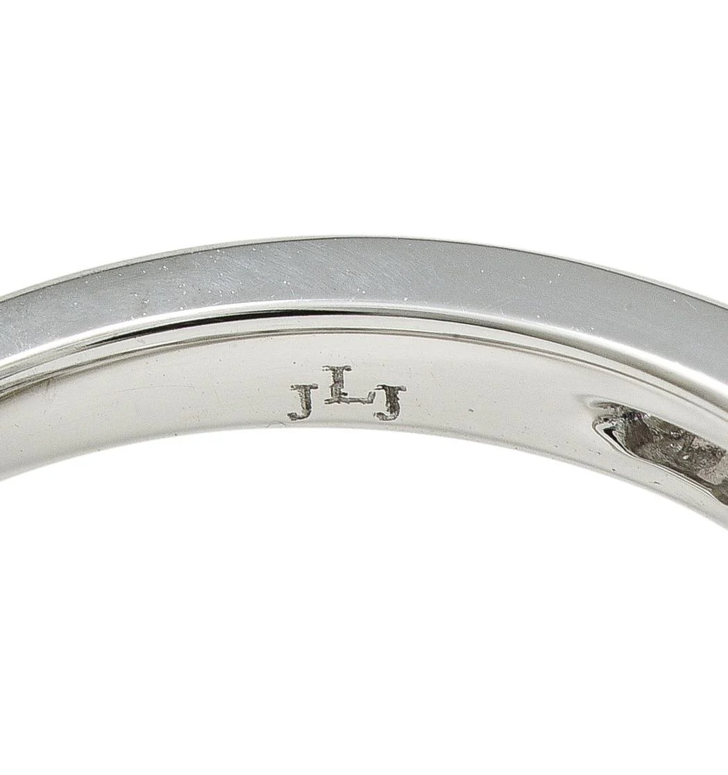 Contemporary 2.56 CTW Sapphire Diamond 18 Karat White Gold Halo Ring - Image 6