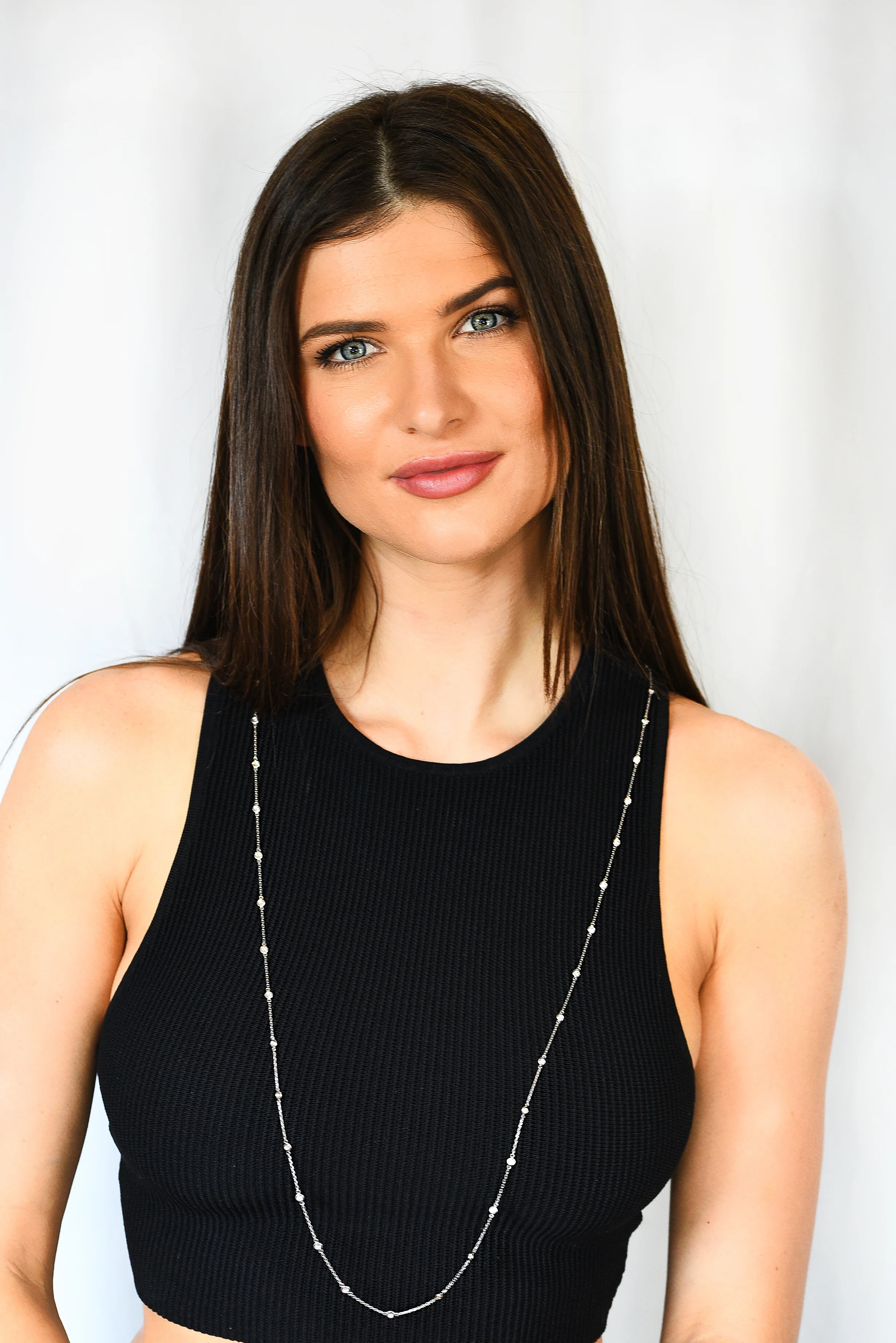 Contemporary 2.60 CTW Diamond 18 Karat White Gold By The Yard 41 IN Long Station Necklace - Image 10
