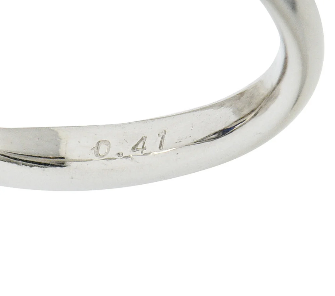 Contemporary 2.60 CTW No Heat Sapphire Diamond Platinum Three Stone Ring GIA - Image 7