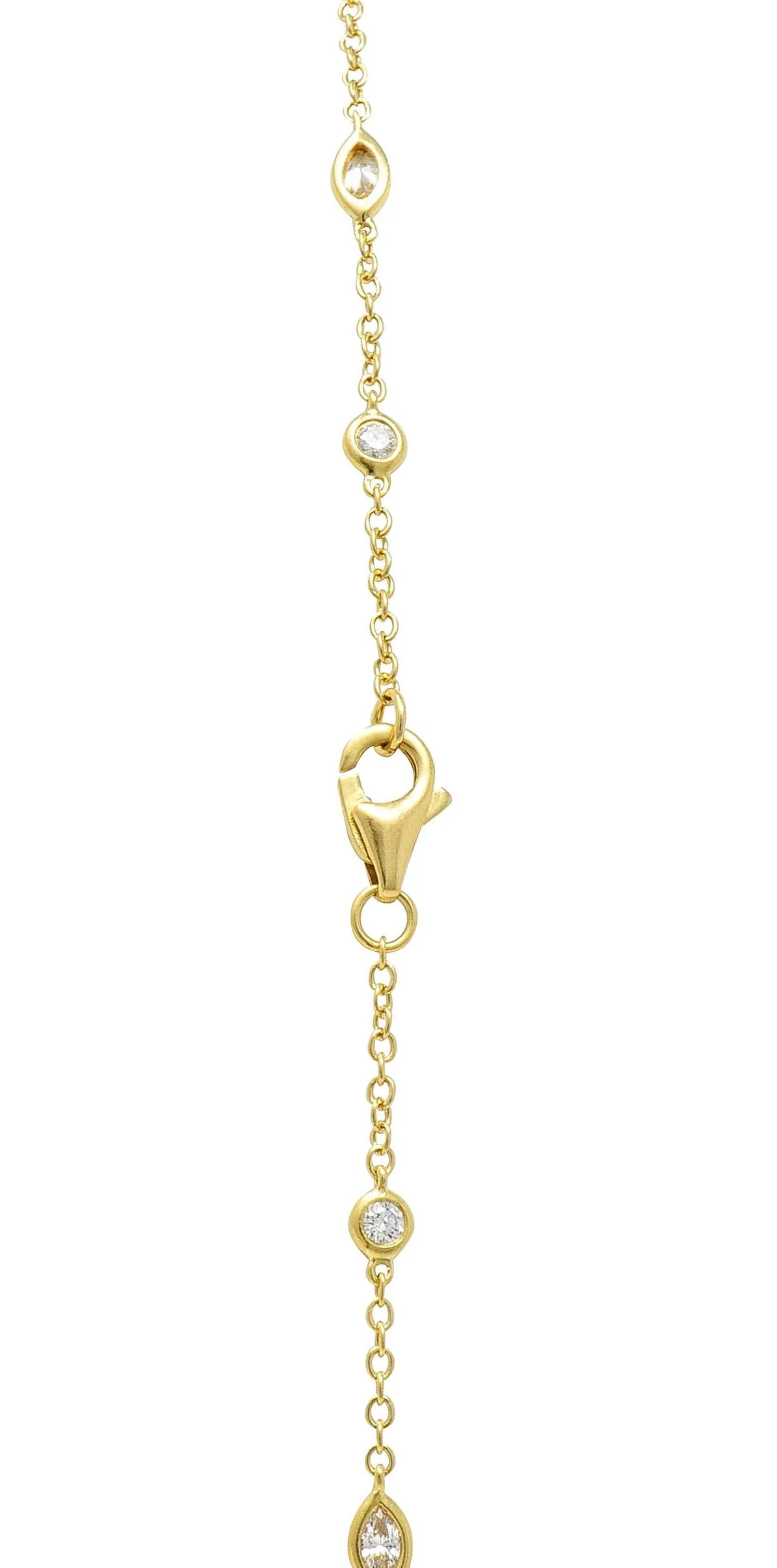 Contemporary 2.84 CTW Diamond 18 Karat Yellow Gold Diamonds-By-The-Yard Necklace - Image 6