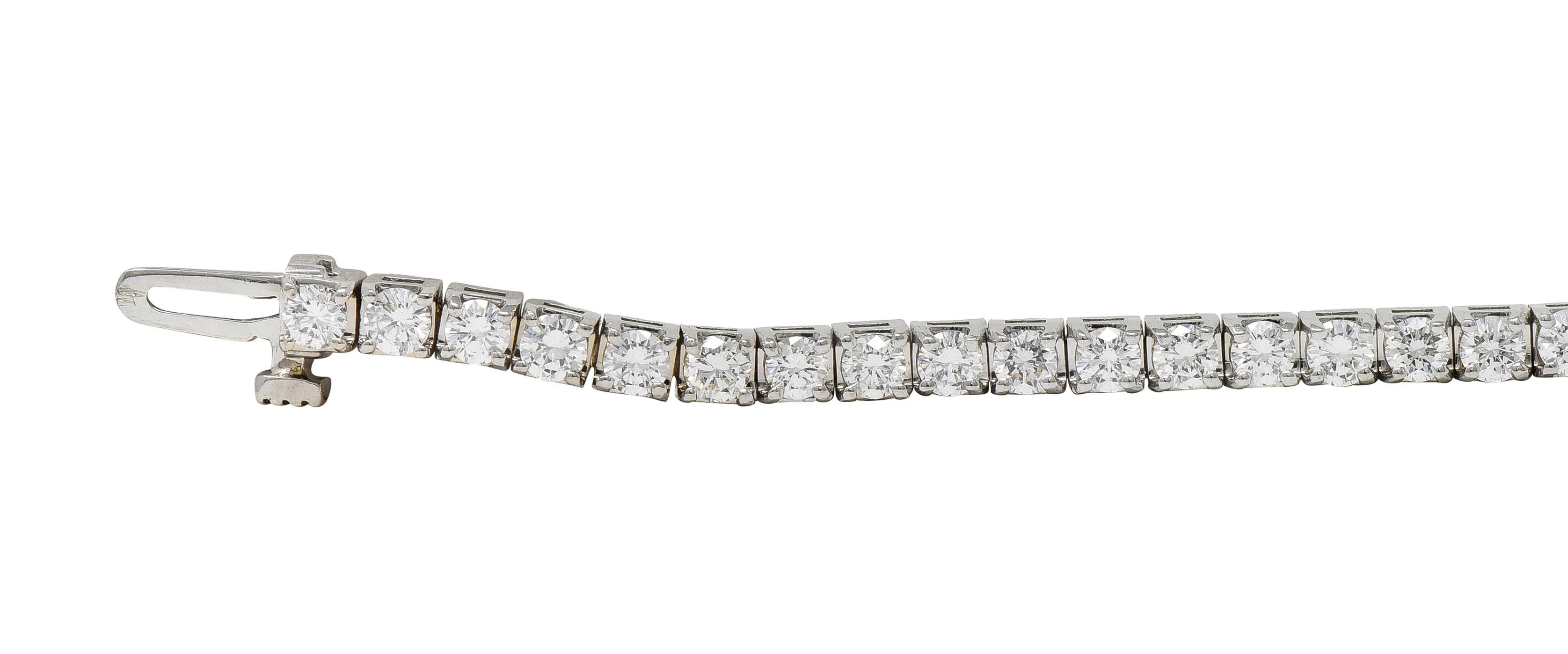 Contemporary 3.24 CTW Diamond 14 Karat White Gold Tennis Line Bracelet - Image 4