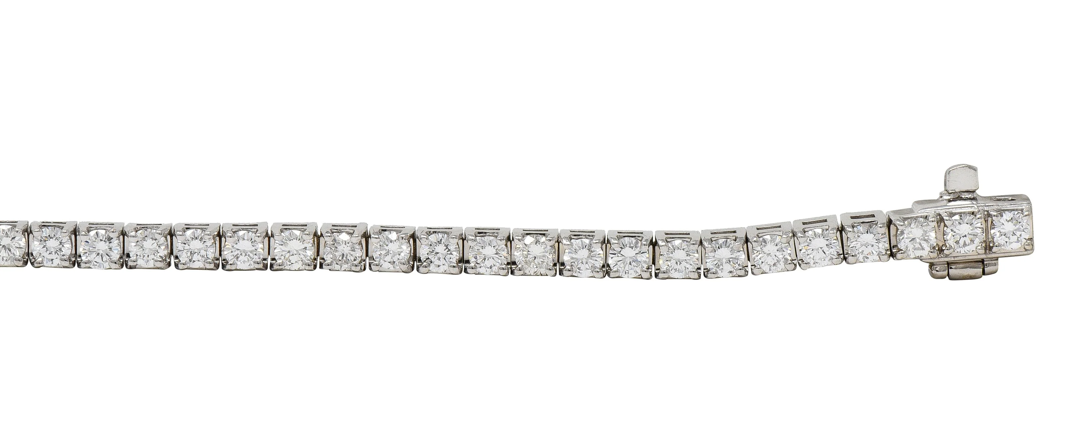 Contemporary 3.24 CTW Diamond 14 Karat White Gold Tennis Line Bracelet - Image 5