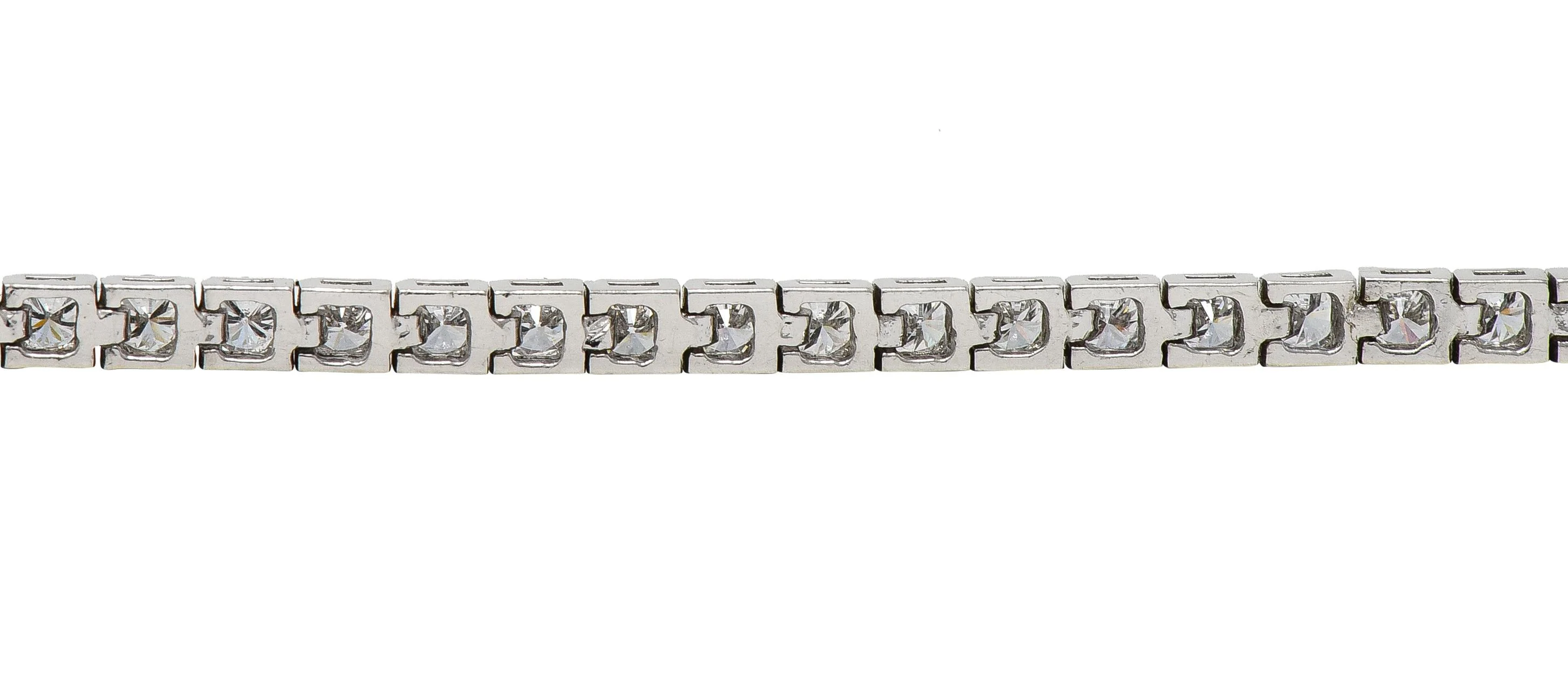 Contemporary 3.24 CTW Diamond 14 Karat White Gold Tennis Line Bracelet - Image 7