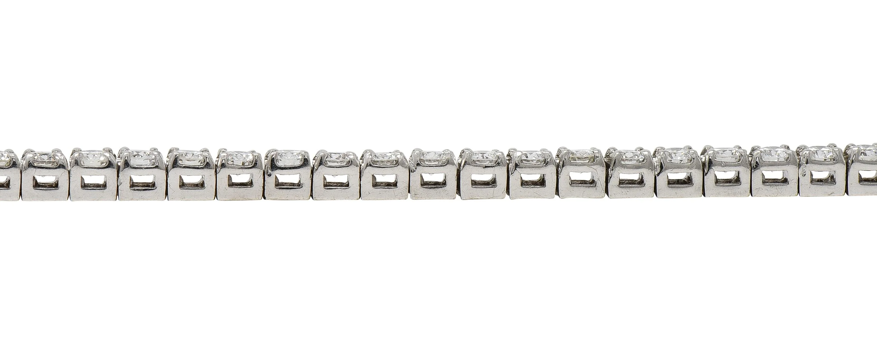 Contemporary 3.24 CTW Diamond 14 Karat White Gold Tennis Line Bracelet - Image 8