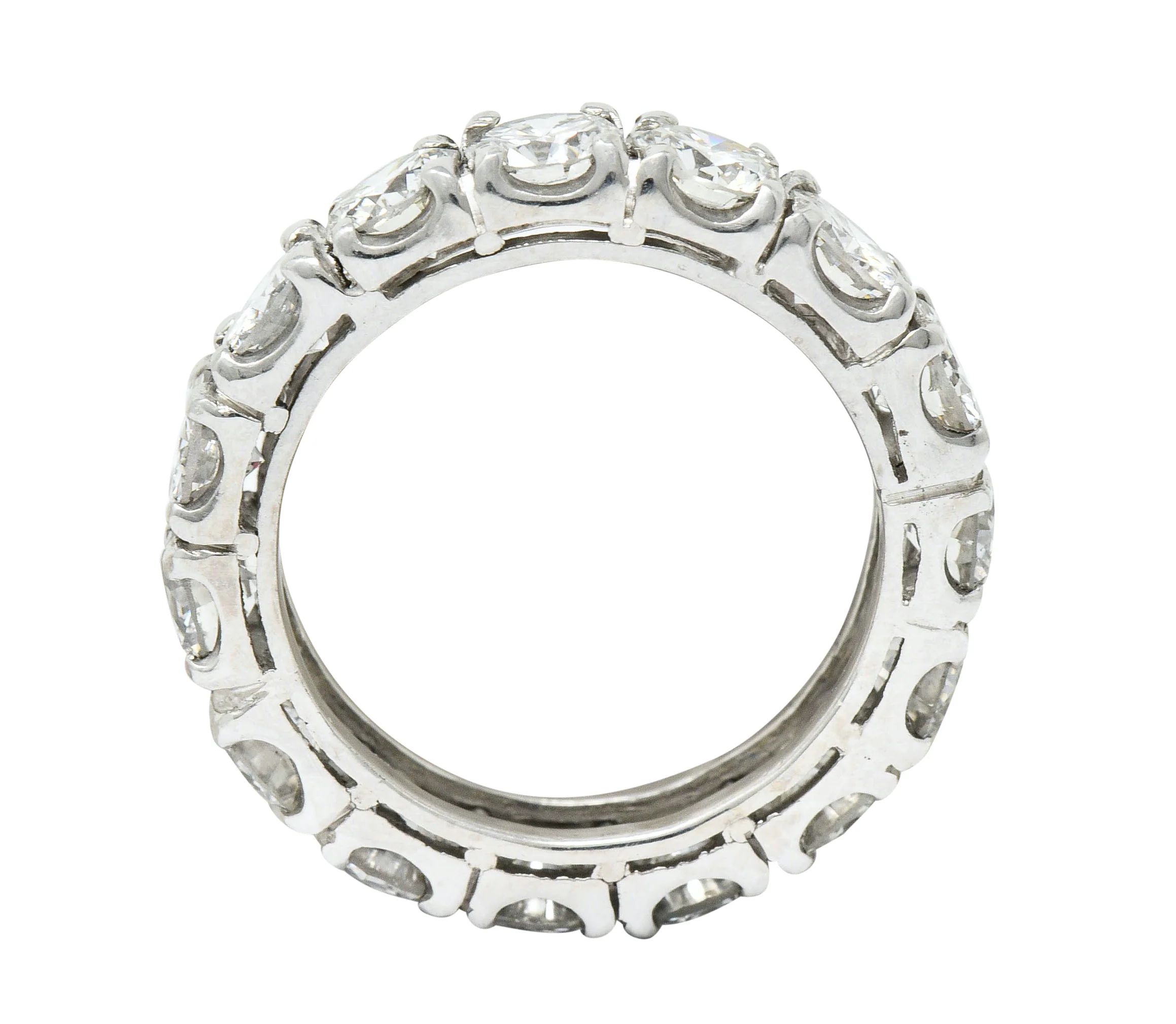 Contemporary 3.45 CTW Diamond Platinum Eternity Band Ring - Image 6