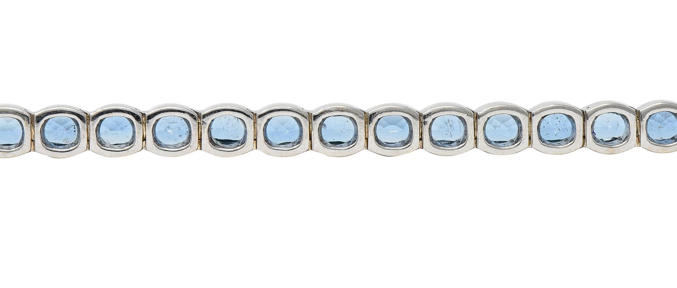 Contemporary 9.80 CTW Blue Topaz 14 Karat White Gold Line Bracelet - Image 8