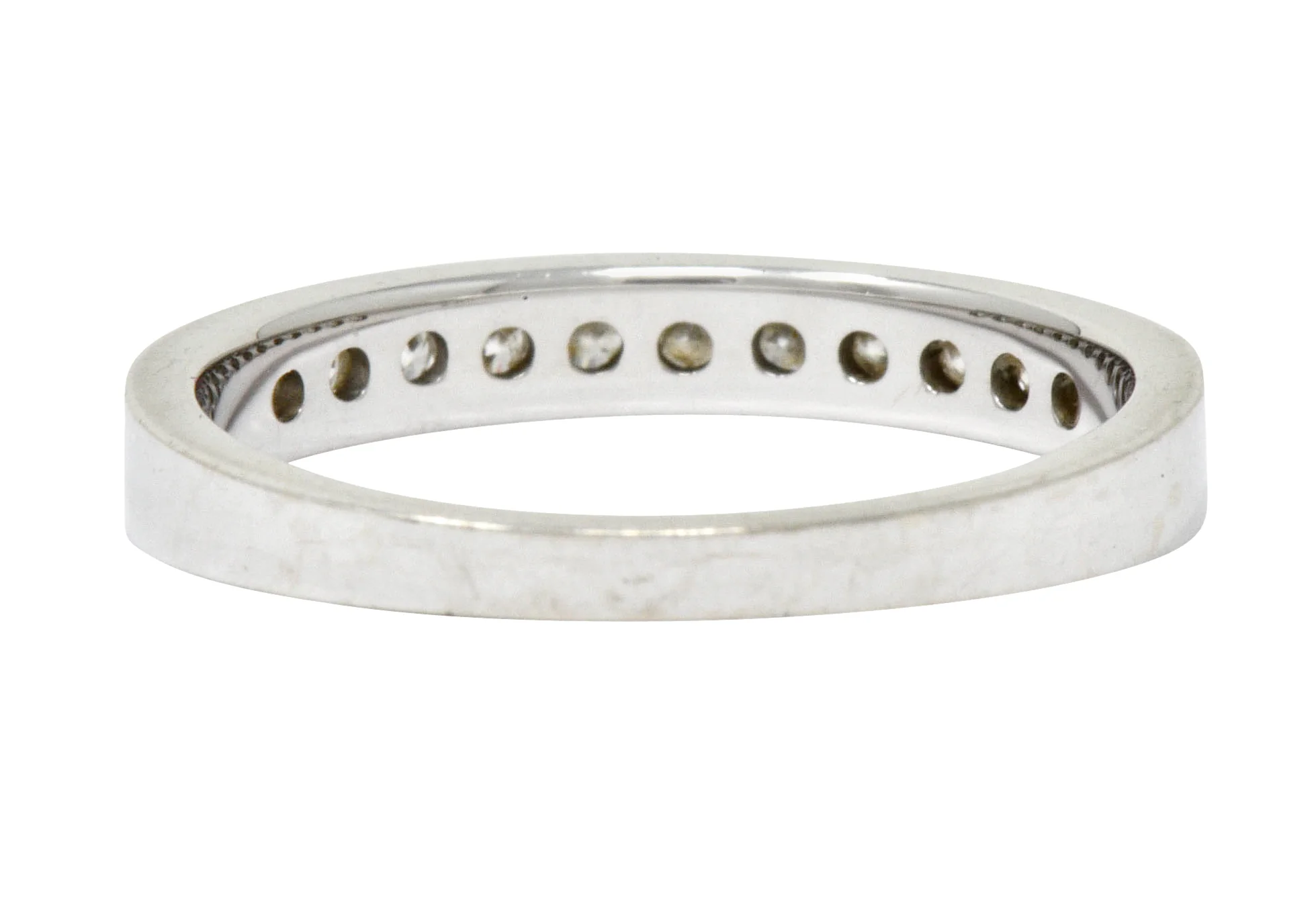 Contemporary Diamond 14 Karat White Gold Channel Band Ring - Image 4