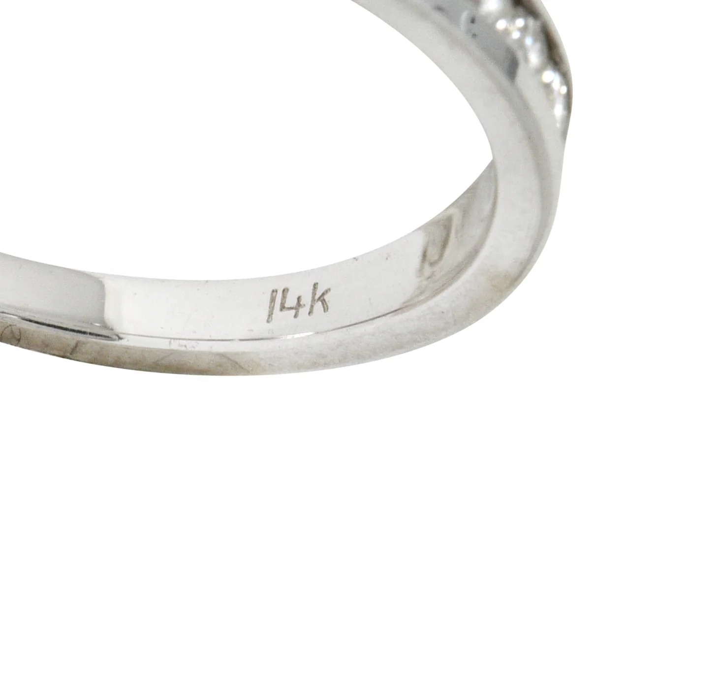 Contemporary Diamond 14 Karat White Gold Channel Band Ring - Image 8